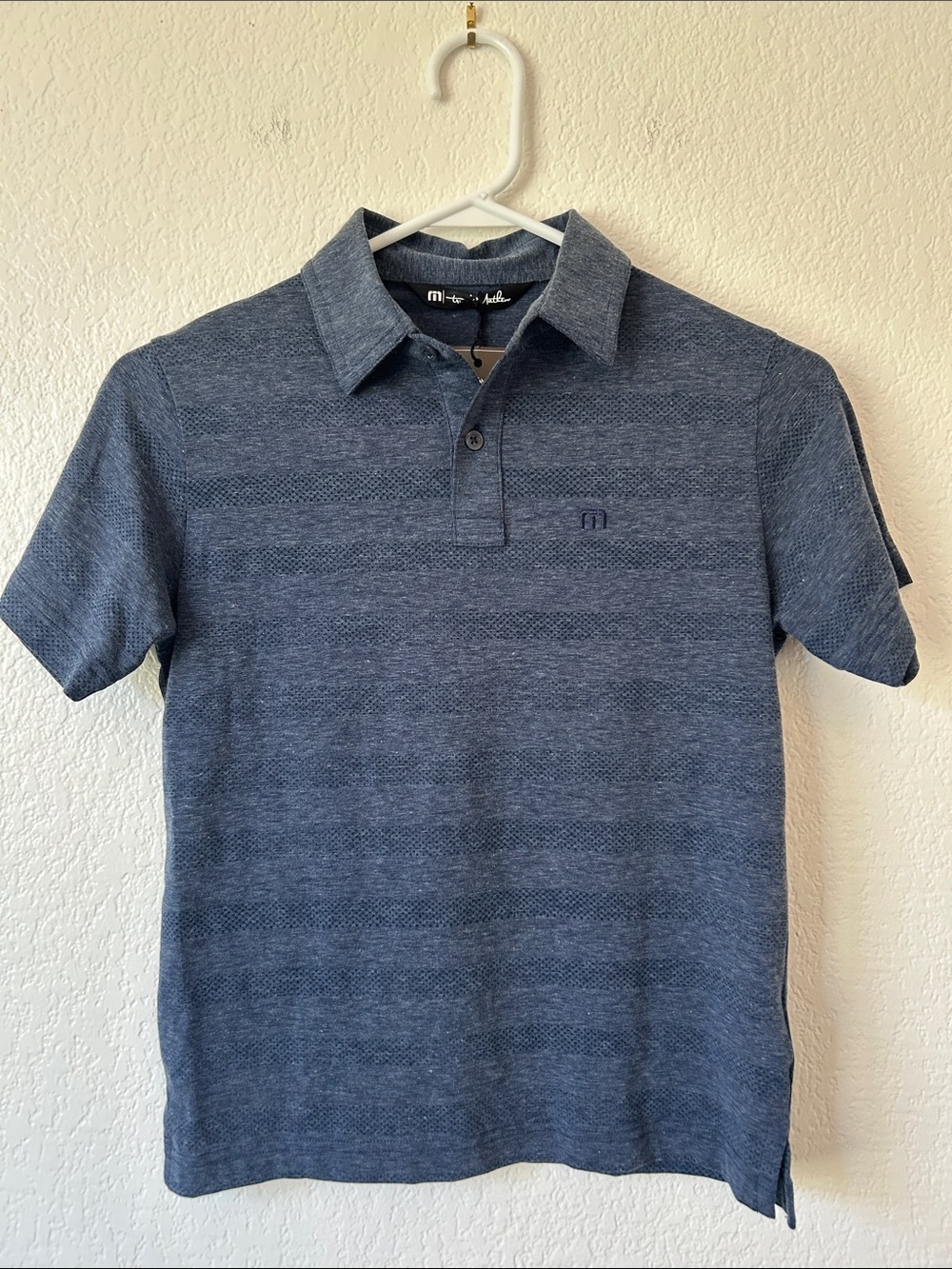 Travis Mathew Kids Heathered Blue Polo
